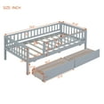 thumbnail image 7 of Holaki Twin Size Wood Bed with Guardrails and 2 Storage Drawers for Kids, Gray, 7 of 7
