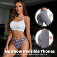 thumbnail image 4 of Thongs for Women - daisy Skull red flower No Show Seamless Womens Thongs Underwear, Soft Stretch G String Thongs for Women,Cuteness Ladies Thong Bikini Panties Briefs, 4 of 5