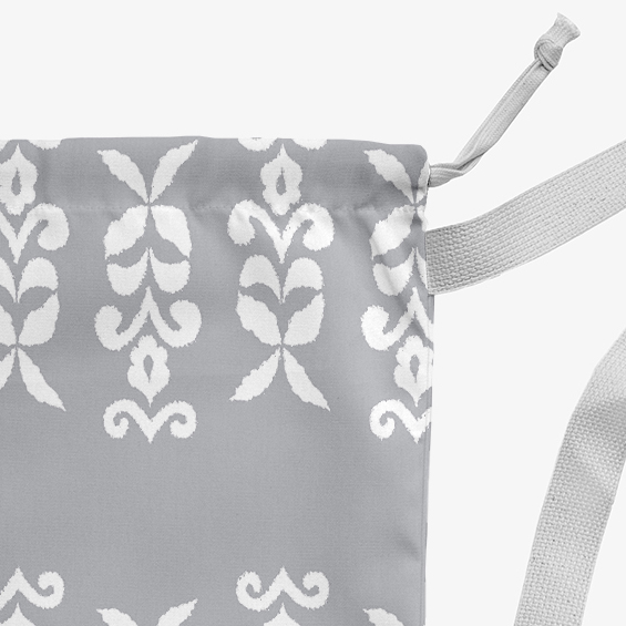 Simply Daisy Floral Stripes 18 x 29 in Grey Laundry Bag