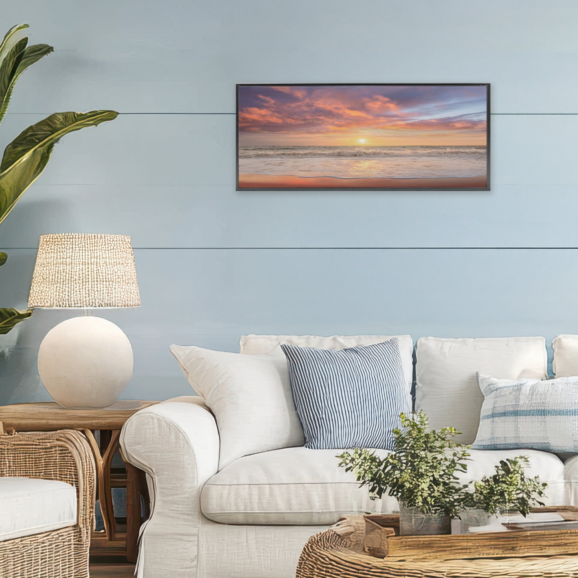 Stupell Industries Vivid Sunset Panorama Black Framed Giclee Art, design by Mike Caliascibetta
