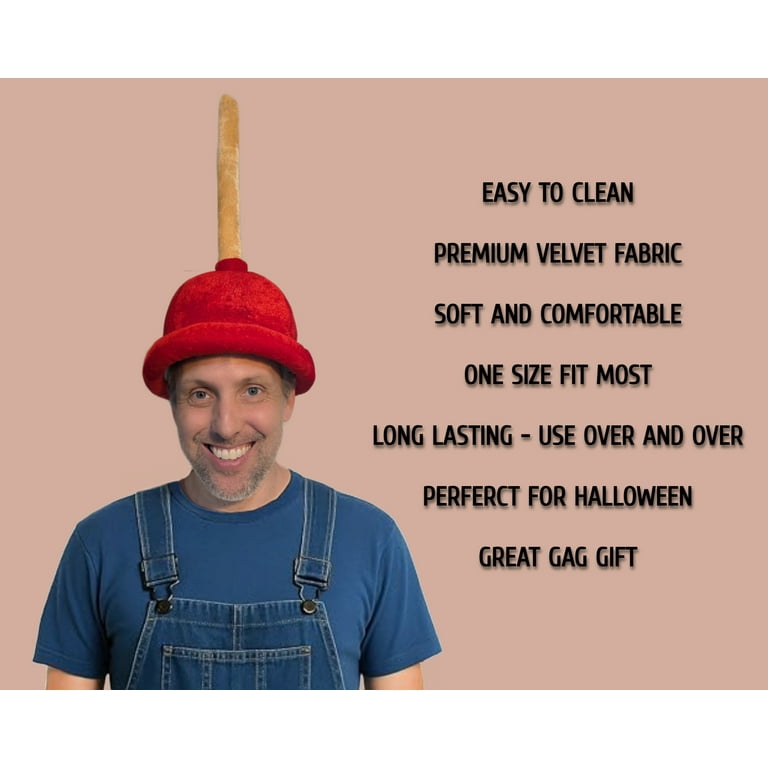 Hilarious Plush Plunger Cap – Red Velvet Toilet Gag Hat for All