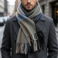 thumbnail image 4 of Atkumj Men's Scarf Trendy Warm Cozy Tassels Winter Scarf for Cold Weather, 4 of 5