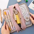 thumbnail image 2 of njshnmn Large Capacity Pencil Case Solid Color Macaron Double Window Functional Pencil Case Girl Pencil Box, 2 of 8