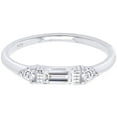 thumbnail image 2 of East West Baguette Cut Diamond Ring, Three Stone Diamond Engagement Wedding Ring, Women's Delicate Diamond Ring, 1.6 Ct Simulated Diamond, 925 Sterling Silver, Bridemaids Gift Ring, 2 of 5