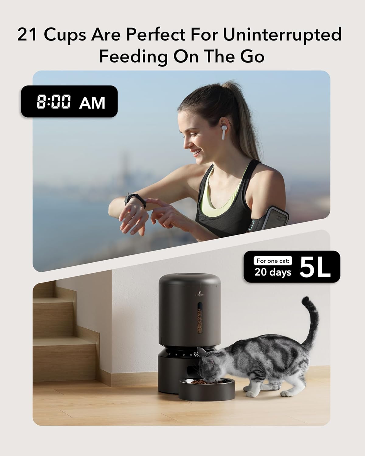 Petlibro 5L Automatic Dual Pet Feeder with Voice Call photo 3