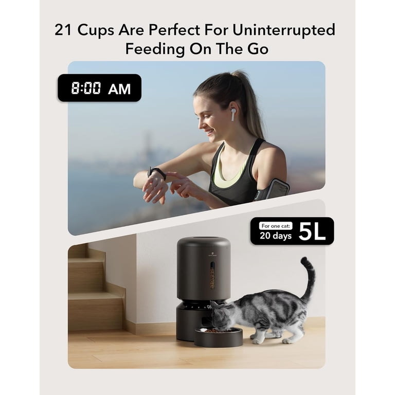 Petlibro, Automatic Cat Feeder, 5L Granary, Up to 6 Meals Per Day