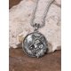 thumbnail image 2 of Wolf Necklace, Round Wolf Medallion Pendant, Faux Leather Cord, Wolf Jewelry Gift for Men, 2 of 4