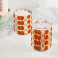 thumbnail image 2 of Yayeee 2 Pack Qtip Holder Bathroom Cotton Swab Canister with Lid Clear Dispenser Set, Orange Geometric Circles, 2 of 6