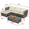 thumbnail image 3 of Superjoe 5 Pcs Outdoor Patio Furniture Set All-Weather Sectional Patio Sofa Set Wicker Conversation Set with Ottoman,Gray, 3 of 10