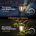 thumbnail image 3 of Luces solares XMCOSY+ LED 10/25 lm, 2 modos, IP65, paquete de 6, blanco cálido, 3 of 8