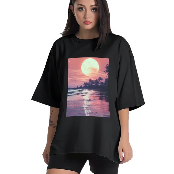 Plus Size Shirt for Women Black Tops for Women Short Sleeves Shirt for Women Vaporwave 4 T Shirt Crewneck Shirt for Women XS