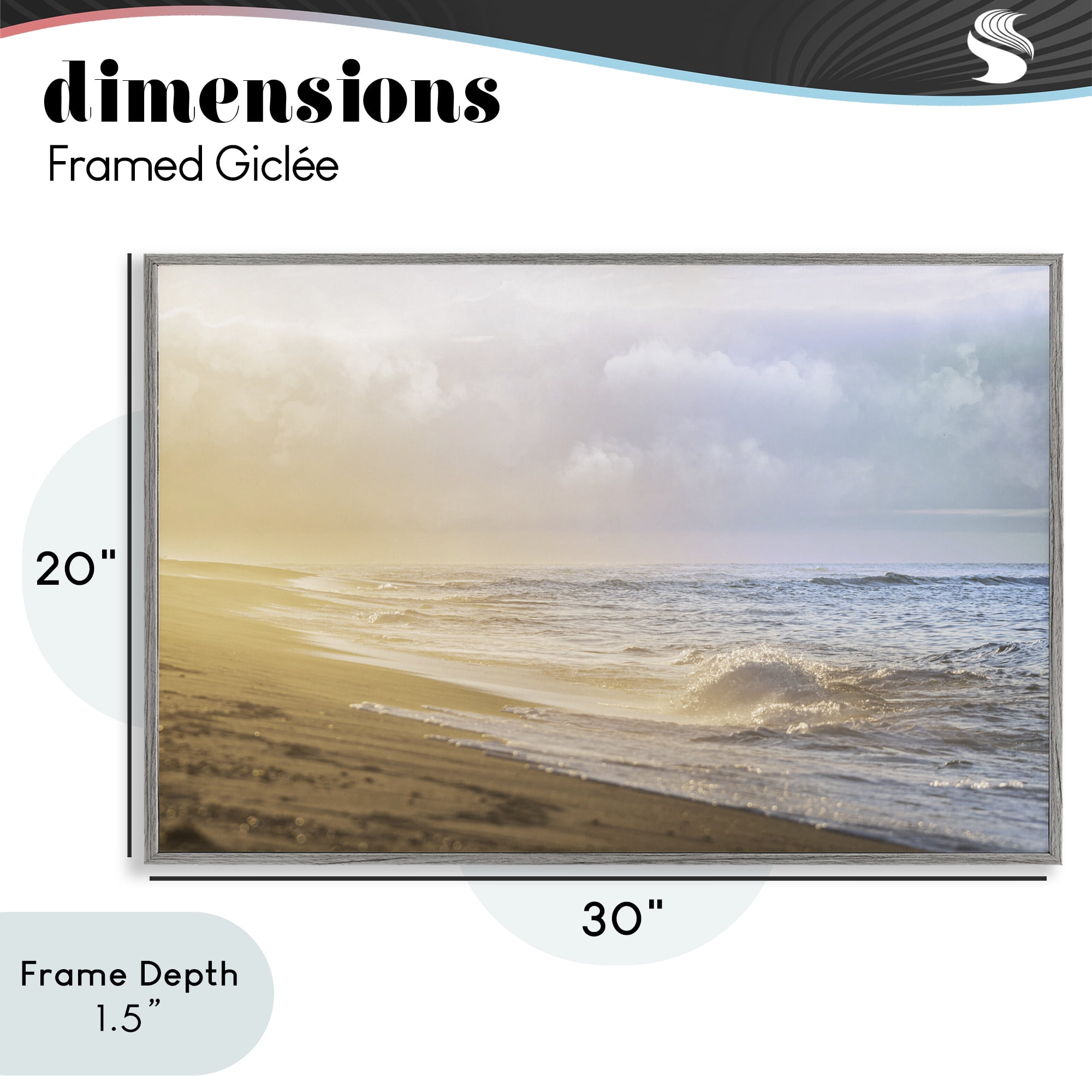 Stupell Industries Gentle Seaside Breeze Gray Framed Giclee Art, design by Marcus Prime