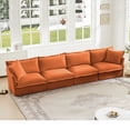thumbnail image 3 of UXENAFANA Oversize Comfy Sofa Couch Sleeper - 156.6'' Chenille with Deep 24'' Seat and 2 Pillows, for Living Room Bedroom Office Apartment,DIY Combination, Orange, 3 of 5
