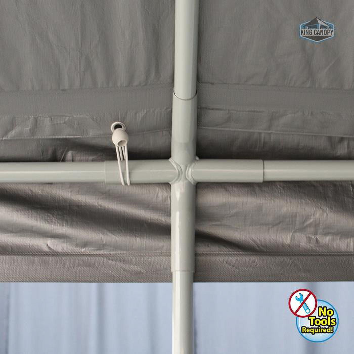 King Canopy Universal Canopy 10' x 20' , 1 3/8-Inch Steel Frame, 8 Leg, Silver