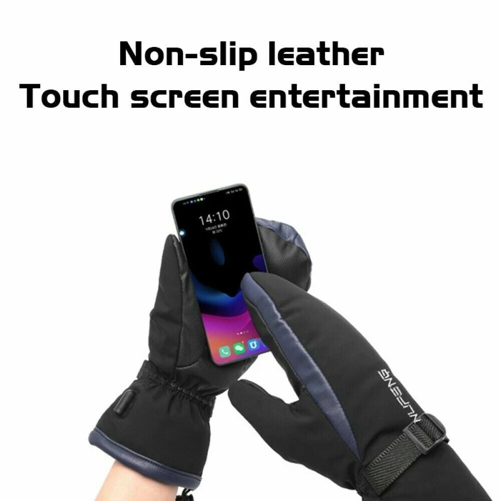 Heated Mittens Gloves for Men Women,USB Powered Heating Gloves with 3 Temperature Levels Outdoor Windproof Fleece Lined Hand Warm Gloves for Ski Snowboarding Fishing