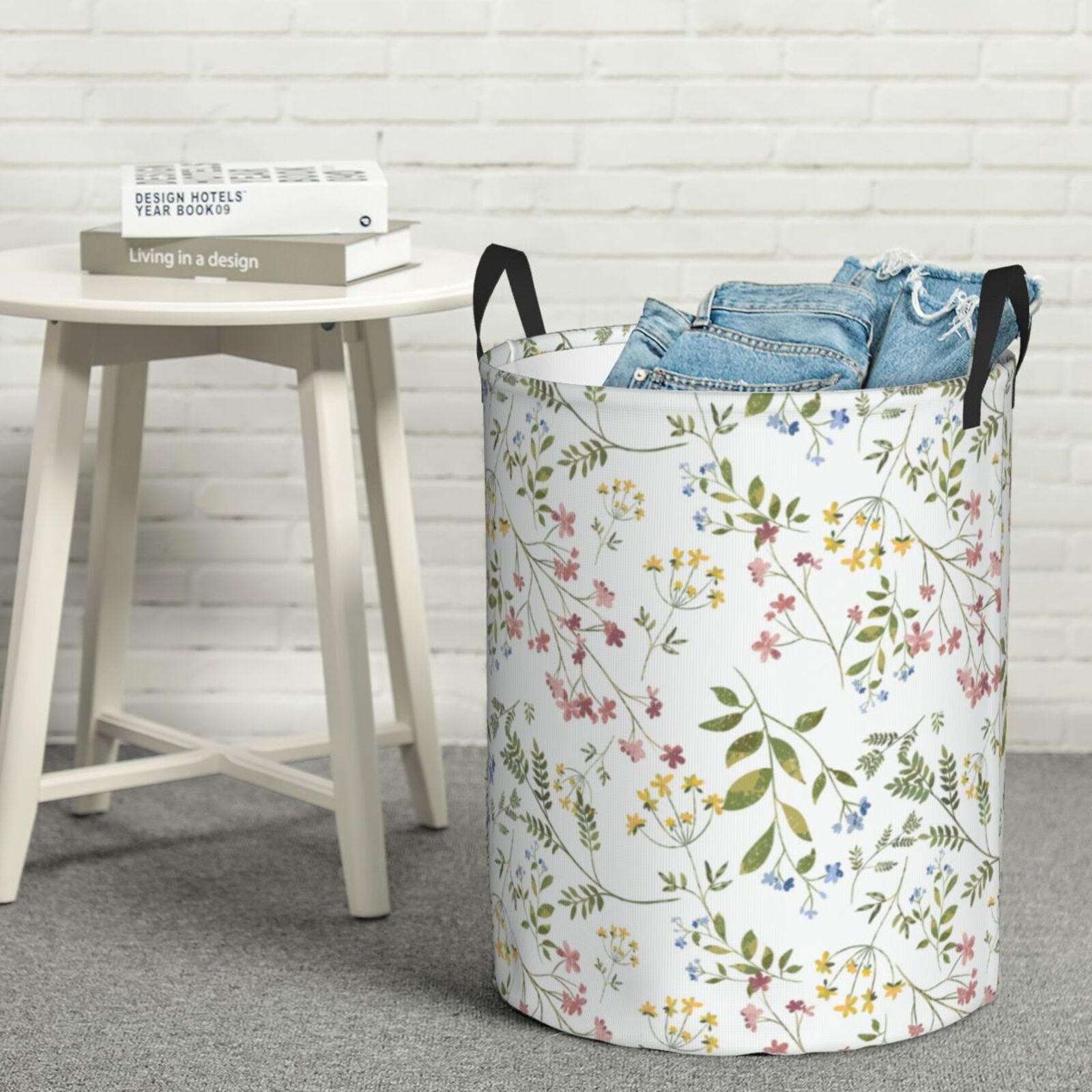 Xecao Aerial Flora Print Laundry Basket,Laundry Hamper Designed for Storage Dirty Clothes Hamper,Collapsible Laundry Baskets-Medium