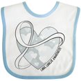 thumbnail image 3 of Inktastic Lung Cancer Awareness White Ribbon Around Heart Boys or Girls Baby Bib, 3 of 4