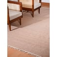 thumbnail image 5 of Rugsotic Carpets Eco-Friendly Woven Hand Woven Kilim Flat Weave Light Brown Solid Area Rug, 6'x6' Square, Antimicrobial, 5 of 6