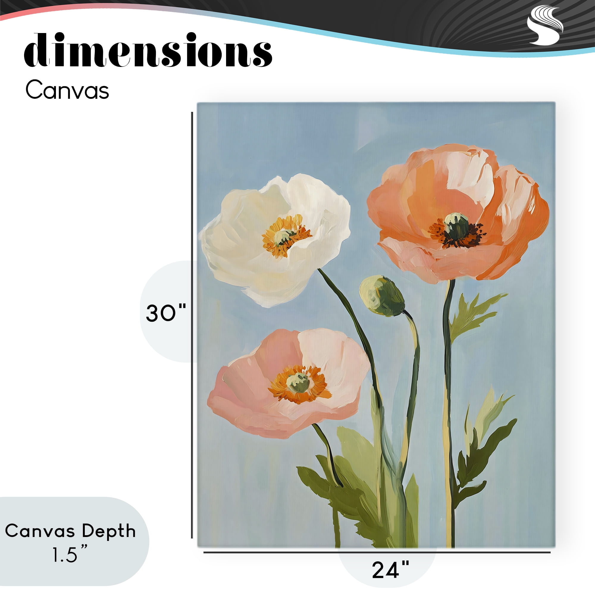 Stupell Industries Pastel Poppy Blooming Trio Canvas Wall Art, design by The Prints Vibe