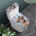 thumbnail image 2 of HELLHERO Highland Cattle Datura Flowers Toilet Dust Cover Set, Dust-Proof Dustproof Polyester Fabric Toilet Lid Cover Set, 2 of 8