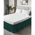 thumbnail image 4 of Solid Color Bed Skirt Deep Green Bed Skirts Queen Size 18 Inch Drop, Wrap Around Dust Ruffle&nbsp;Bedskirt with Adjustable Elastic Belt for Queen Size Beds, 4 of 7