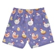 thumbnail image 2 of Purple Chicken Hen Pattern Swim Trunks Quick Dry Beach Pool Board Shorts Lightweight Stylish Print Sizes 2T to XL, 2 of 8