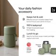 thumbnail image 4 of Stainless Steel Vacuum Insulated Food Jar - Leakproof Lunch Pot & Lunch Jar for Hot and Cold Food, Wide Mouth Thermos, Portable Soup Container for Work & Travel (Sage Green, 500ml), 4 of 5