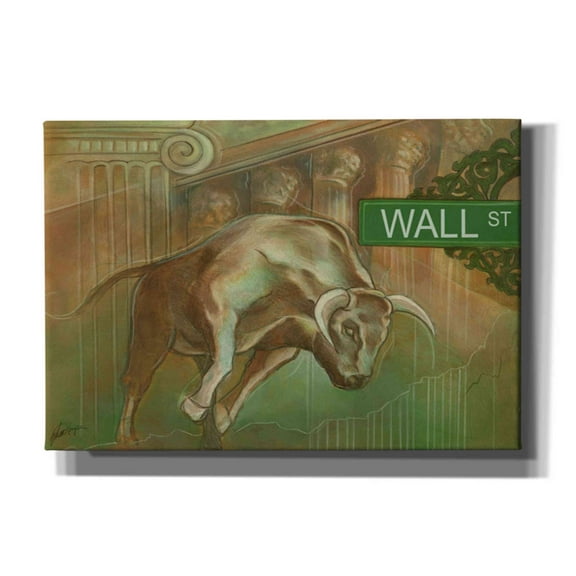 Epic Graffiti 'Bull Market' by Ethan Harper Canvas Wall Art, 26"x18"