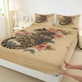 thumbnail image 3 of Manfei Bohemian Cat Full Size Sheets,Japanese Style Bed Sheets,Retro Rustic Flowers Sheet Sets For Men Women,Ultra Soft Home Decor,4-Piece, 3 of 7