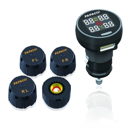 GoSafe TPMS 100 Wireless Tire Pressure Monitoring System with LED Color Display,