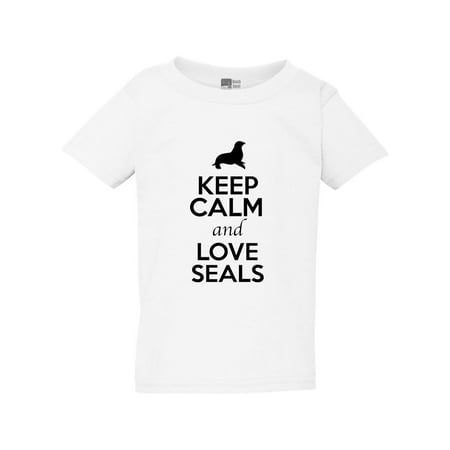 

Keep Calm And Love Seals Sea Lion Walrus Animal Lover Toddler Kids T-Shirt Tee