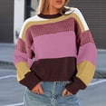 thumbnail image 5 of vigerkar Color Block Cropped Sweaters 2026 Winter Casual Oversized Y2K Going Out Striped Pullover, Trendy Crop Knit, Cozy Chic Fall/Winter Statement Top (Brick Red, XL), 5 of 5
