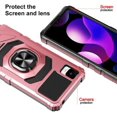 thumbnail image 4 of Compatible for TCL A3 Case / TCL A30 Case / TCL ION Z Case w/Tempered Glass Screen Protector [Military Grade] Ring Car Mount Kickstand Shockproof Hard Phone Case - Rose Gold, 4 of 7