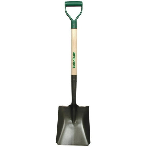 Union Tools 998241 Square Point Shovel with Hardwood Handle and D-Grip, 39-Inch, Black