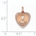 thumbnail image 2 of Beautiful 14k Rose Gold Holy Communion Heart Charm, 2 of 2