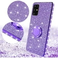 thumbnail image 2 of Compatible for Samsung Galaxy S20 Ultra Case, SOGA Glitter Diamond Rhinestone TPU Phone Cover with Ring Stand and Lanyard Girls Women Cover (Purple), 2 of 5