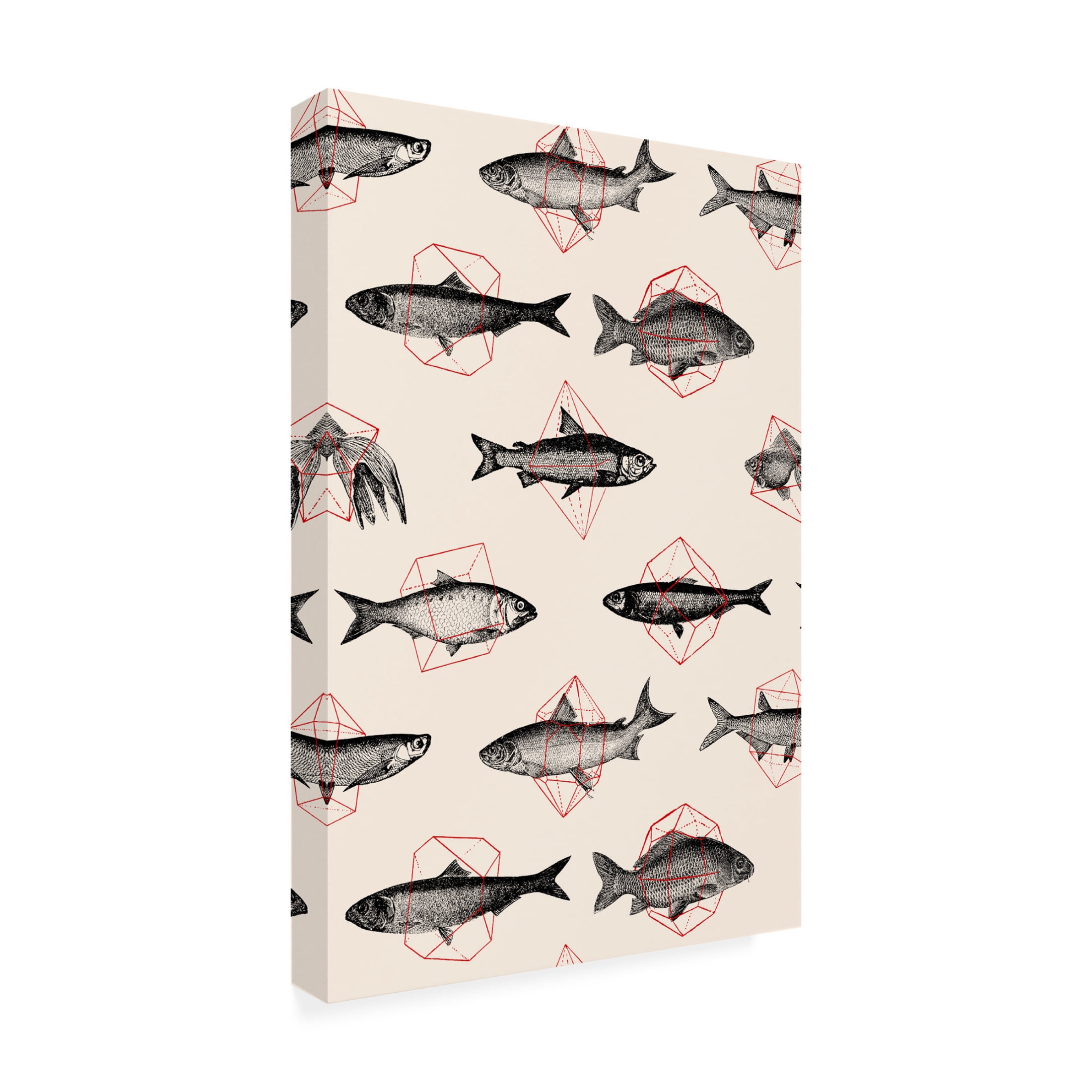 Trademark Fine Art Florent Bodart  Fishes In Geometrics NAo4 Canvas Wall Art