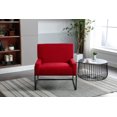 thumbnail image 2 of Velvet Accent Chair,Modern Industrial Slant Armchair with Metal Frame,Upholstered Reading Chair Comfort Single Chair with Premium High Density Soft Cushion for Living Room Office Study,Red, 2 of 9