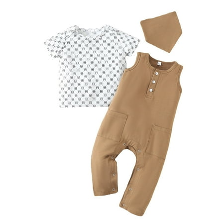 

kpoplk Christmas Outfits For Girls Baby Boy Girls Christmas Outfits Long Sleeve Print Pullover Tops Pants Set Xmas Kid Clothes Sets(Brown)
