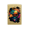 thumbnail image 2 of Zippo Pocket Lighter Blooming Skull Street Brass, 2 of 7