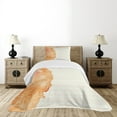 thumbnail image 4 of Ambesonne Flower Quilted Bedspread Set 2 Pcs, Island Floral Side Frame, Twin Size, Vermilion, 4 of 5