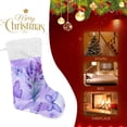 thumbnail image 4 of Coolnut 17.7 Inch Christmas Stockings, 1 PCS Lavender & Butterfly Presonalized Large Stocking Sock for Family Holiday Xmas Party Decorations, 4 of 7