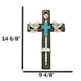 thumbnail image 2 of Rustic Turquoise Blue With Holy Bible White Doves Heart Faux Wooden Wall Cross, 2 of 10