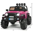 thumbnail image 2 of Topbuy Pink 12 V Electric Truck Powered Ride-On with 2.4GHz Remote Control and Retractable Handle, 2 of 5