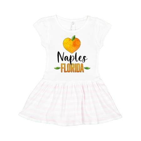 

Inktastic Naples Florida Orange in Heart Gift Toddler Girl Dress