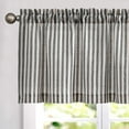 thumbnail image 1 of Valance Curtain Linen Textured Striped Window Curtain for Living Room Light Filtering Ticking Stripe Farmhouse Valance for Kitchen Rod Pocket 1 Panel 16 Inch Charcoal Grey on Linen 1 Panel, 1 of 8