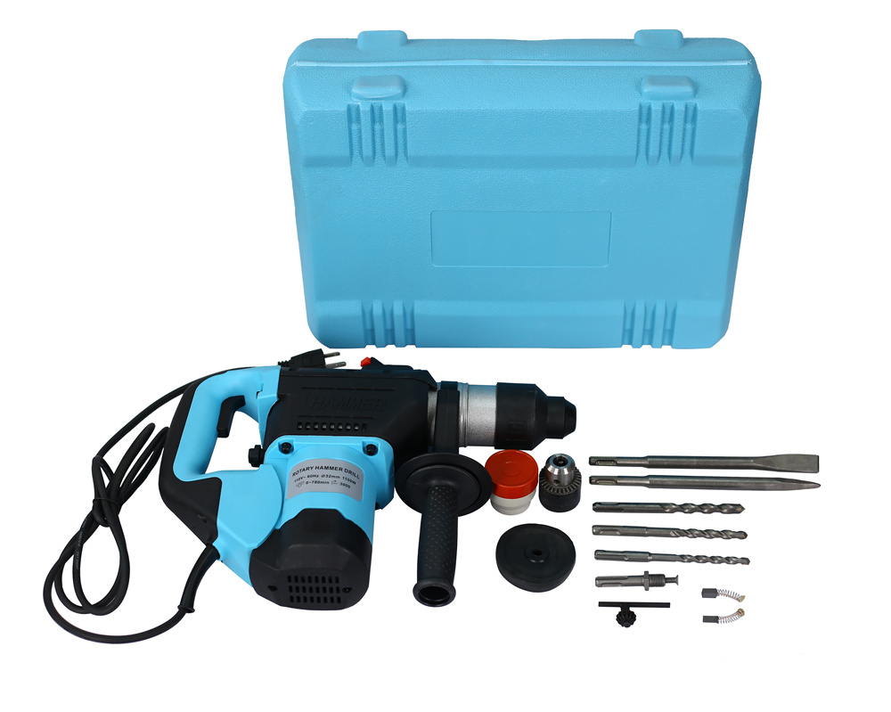 Rotary Hammer Drill, 12.5 Amp Corded Drills, Heavy Duty Chipping Hammers w/Vibration Control, Power Tool For Concret, Drill Bits and Chisels Included