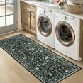 thumbnail image 2 of Garvee 2'x6' Vintage Floral Area Rugs Washable Botanical Printed Rugs Carpet, Low Pile Non Slip Oriental Rug Stain Resistant Indoor Rugs for Bedroom Hallway Kitchen, Black, 2 of 8