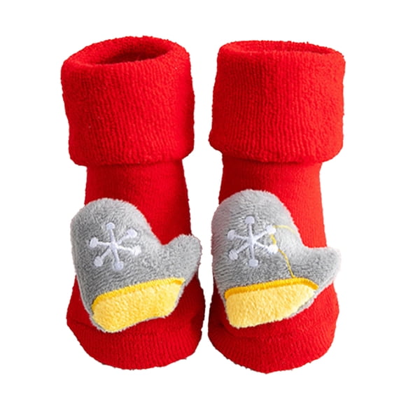 1 Pair Christmas Baby Socks Festival Pattern Comfortable Children Party New Year Infants Newborn Anti-skid Sock Soft Comfortable Footwear Boys Girls Snowman