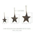 thumbnail image 2 of VHC Brands Dark Wooden Star Ornament Set of 3 - 4/5/6 inch, 2 of 4